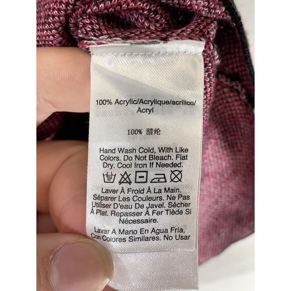 DKNY Sweater Womens Small Pink Black Snake Print Crewneck Long Sleeve Knit - Picture 8 of 10